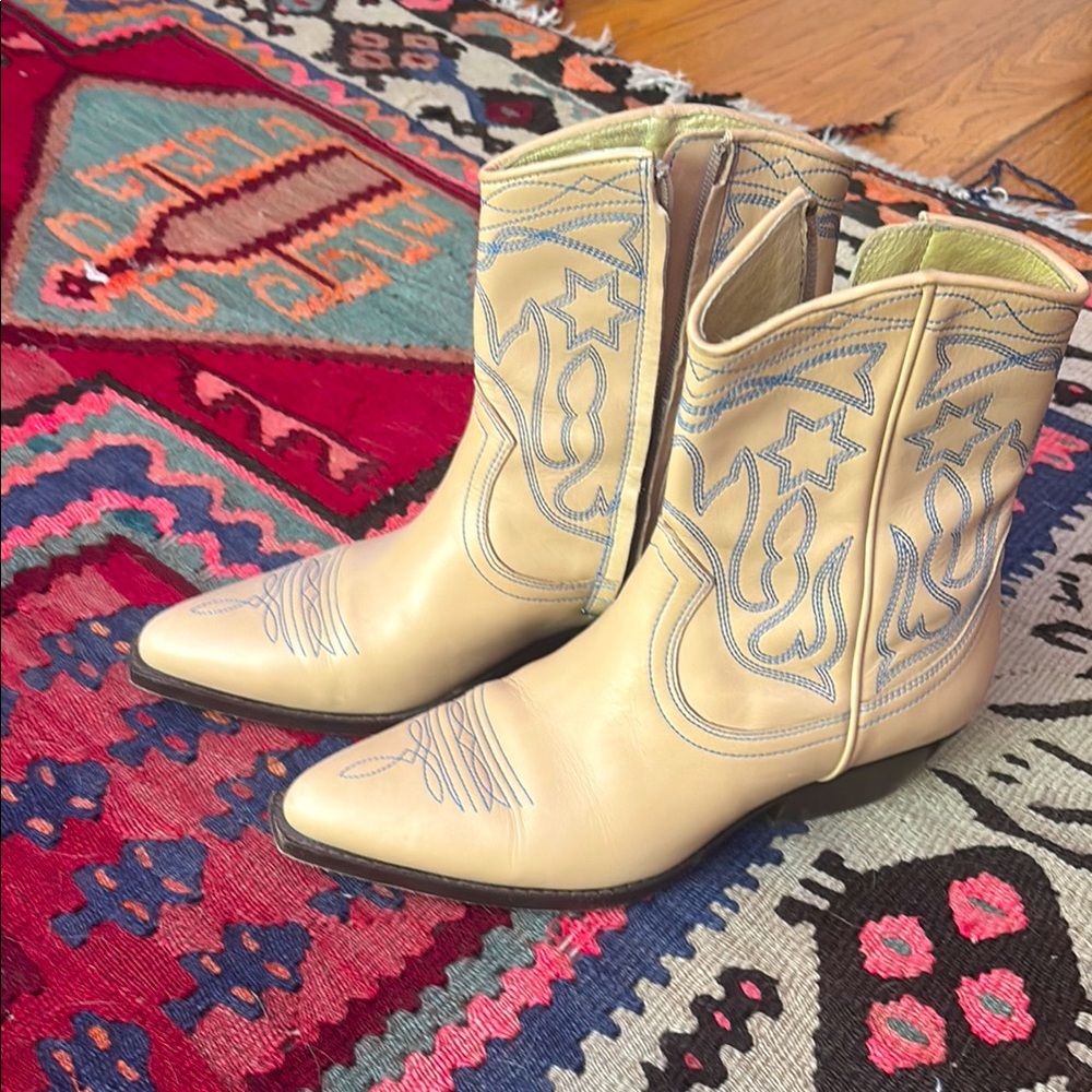 Sandro Embroidered Western Boots